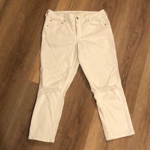 American Eagle Outfitters Boy Crop White Jean